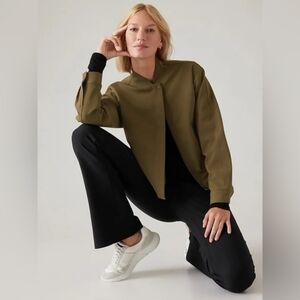 ATHLETA STELLAR FLARE TROUSER PANTS MIDRISE ZIP ANKLE IN BLACK